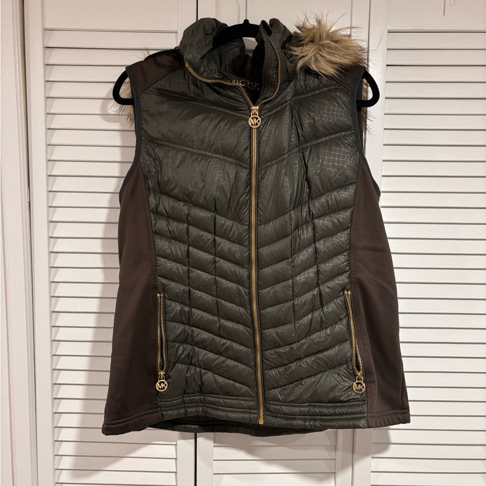 Michael Kors Olive Quilted Vest